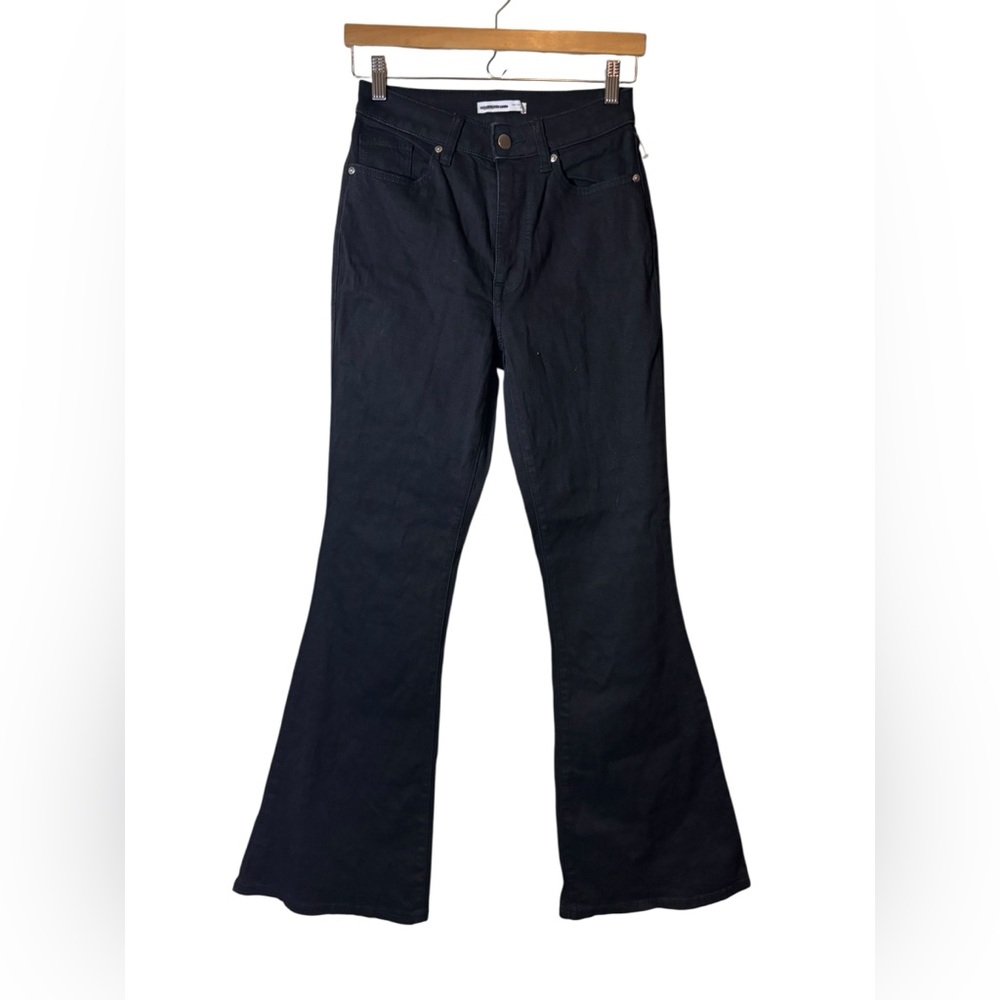 ELIZABETH AND JAMES | black denim jeans high rise flare 2 26 2/26